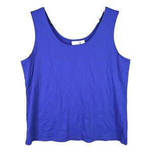 Womens Chico's Saphire Blue Tank Top Sleeveless Nylon Spandex Blend Size 3